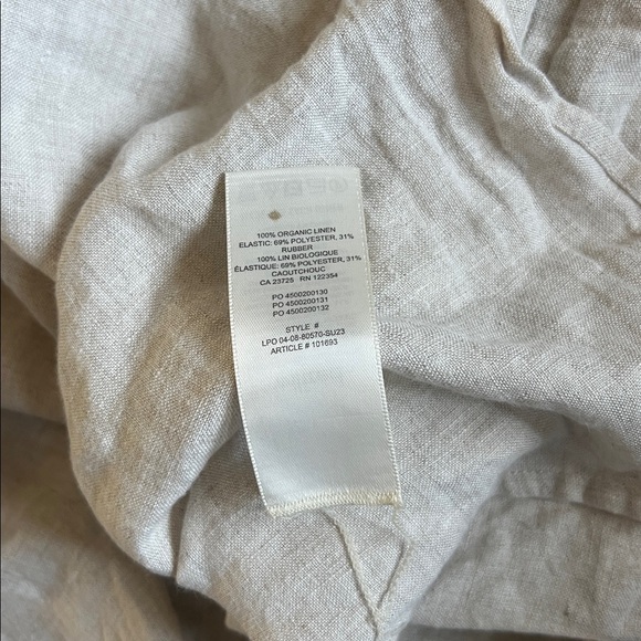 ARITZIA Wilfred Golden Hour Linen Smocked Midi Dress 2XS Ecru Oatmeal Boho - Picture 12 of 12